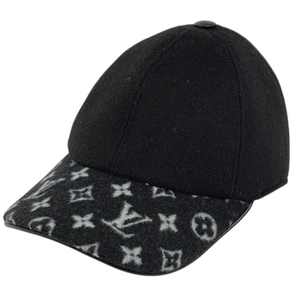 Louis Vuitton Cap & Dress Hat Monogram Wool Silk Black