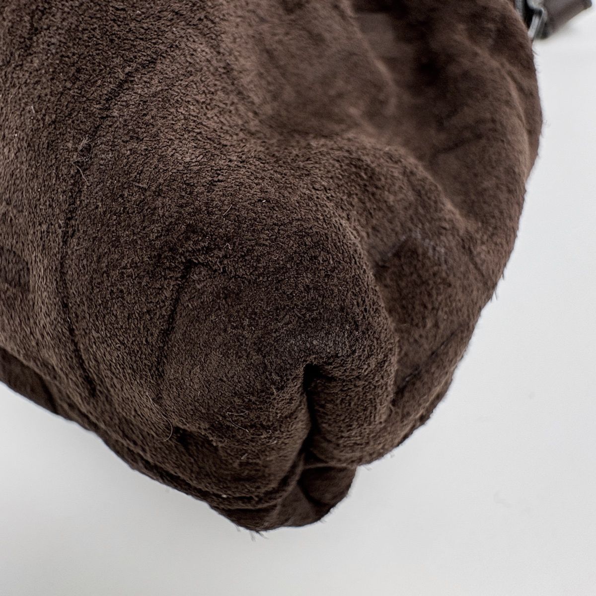 Fendi Shoulder Bag Zucca Pattern Suede Brown — view 3
