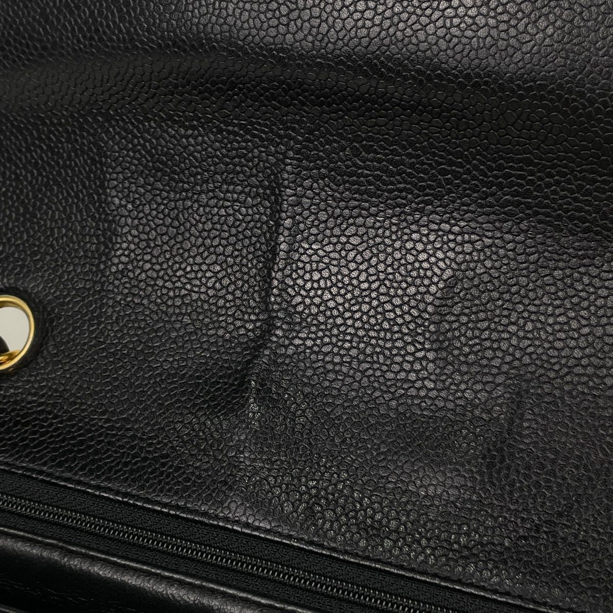 Chanel Shoulder Bag Quilted CC Logo Caviar Leather Black — view 6