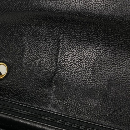 Chanel Shoulder Bag Quilted CC Logo Caviar Leather Black — view 6