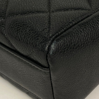 Chanel Shoulder Bag Quilted CC Logo Caviar Leather Black — view 3