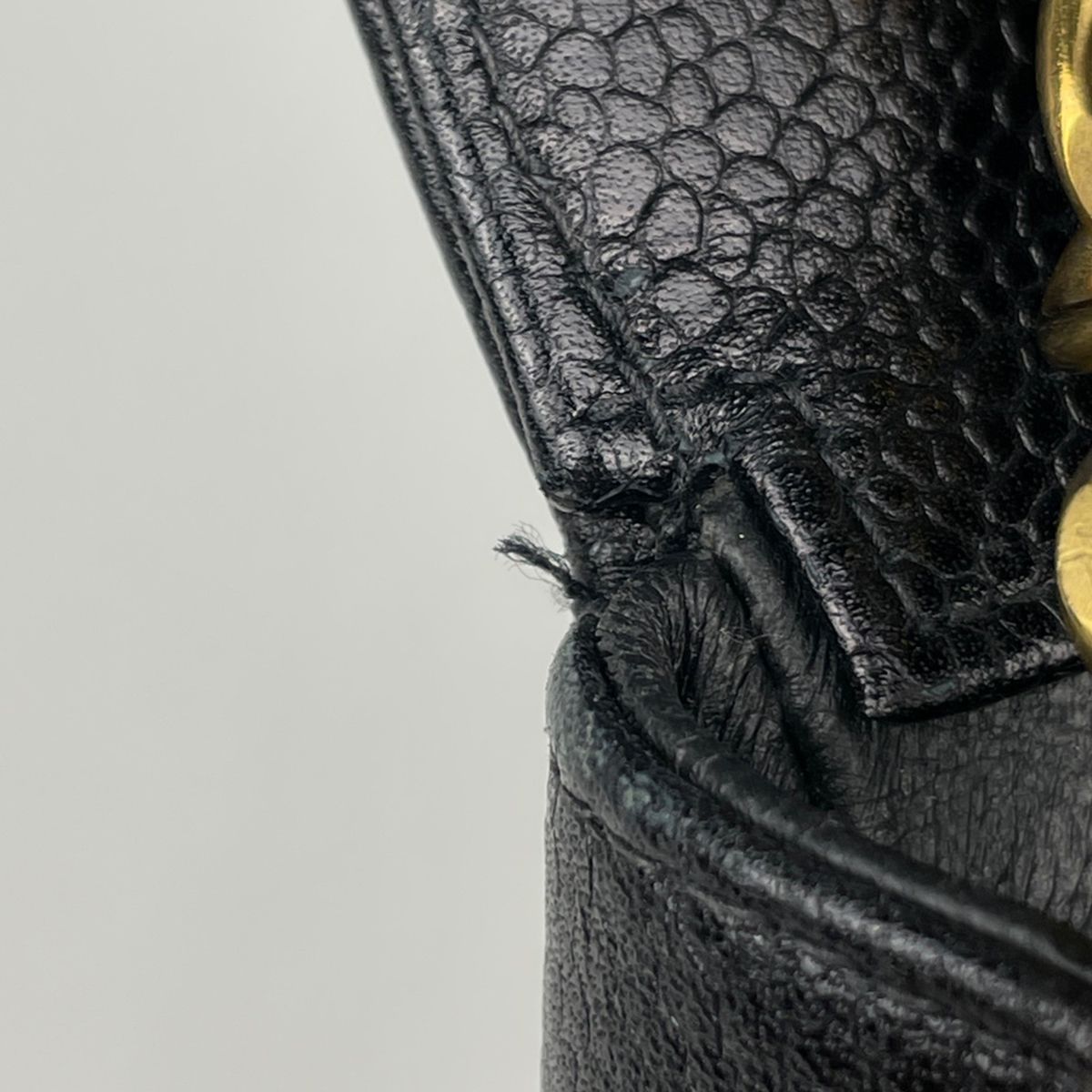 Chanel Shoulder Bag Quilted CC Logo Caviar Leather Black — view 7