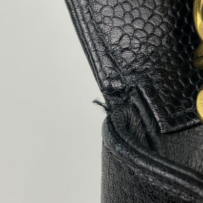 Chanel Shoulder Bag Quilted CC Logo Caviar Leather Black — view 7