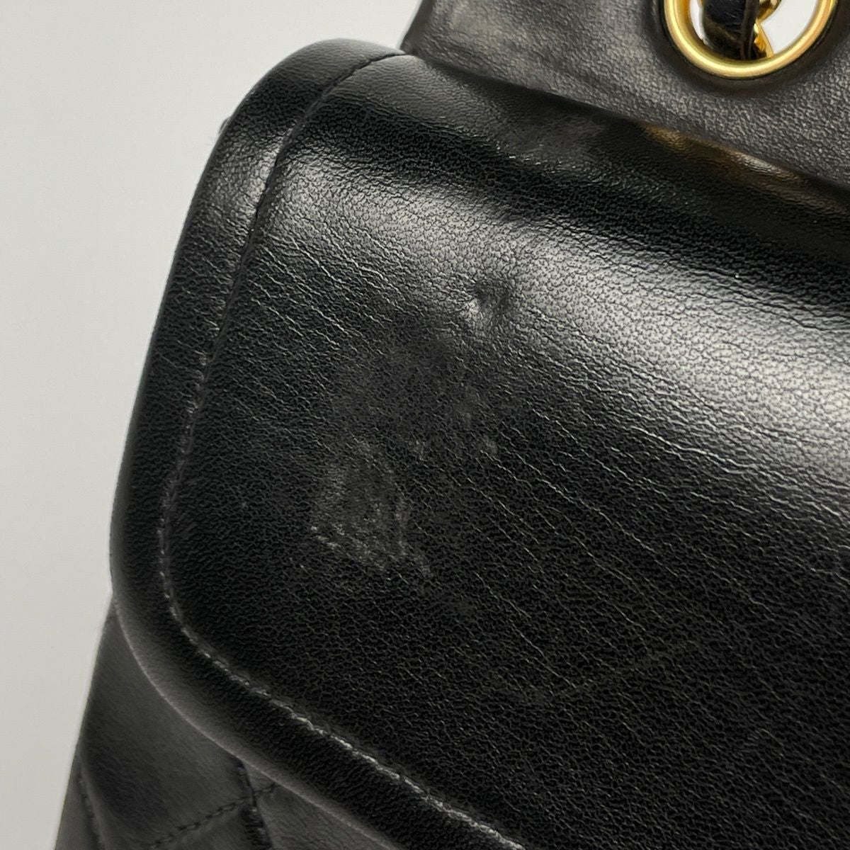 Chanel Shoulder Bag Quilted Double Flap CC Logo Leather Black — view 8