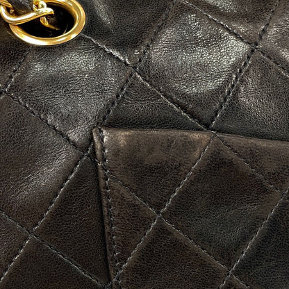 Chanel Shoulder Bag Quilted Double Flap CC Logo Leather Black — view 4