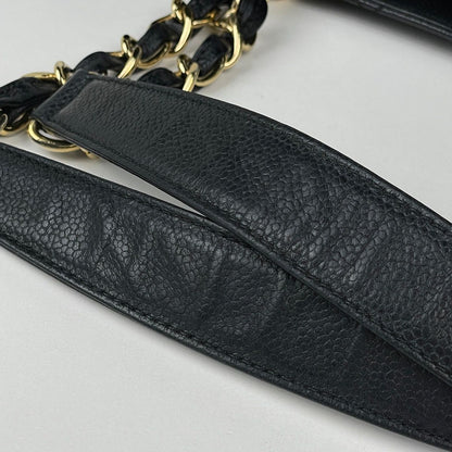 Chanel Tote Bag CC Logo Quilted Grand Shopping GST Caviar Leather Black — view 4