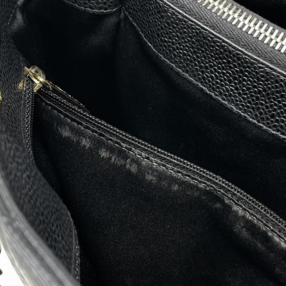 Chanel Tote Bag CC Logo Quilted Grand Shopping GST Caviar Leather Black — view 6
