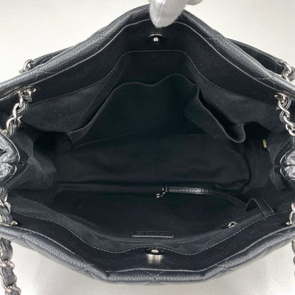 Chanel Tote Bag CC Logo Quilted Caviar Leather Black — view 7