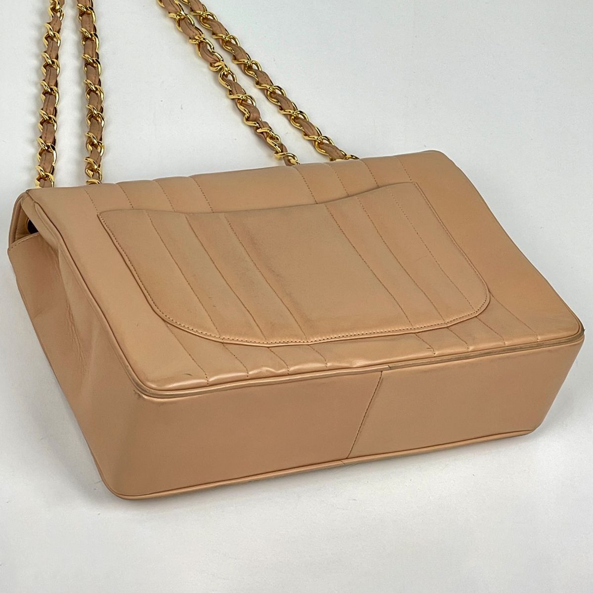 Chanel Shoulder Bag Mademoiselle CC Logo Leather Beige — view 2