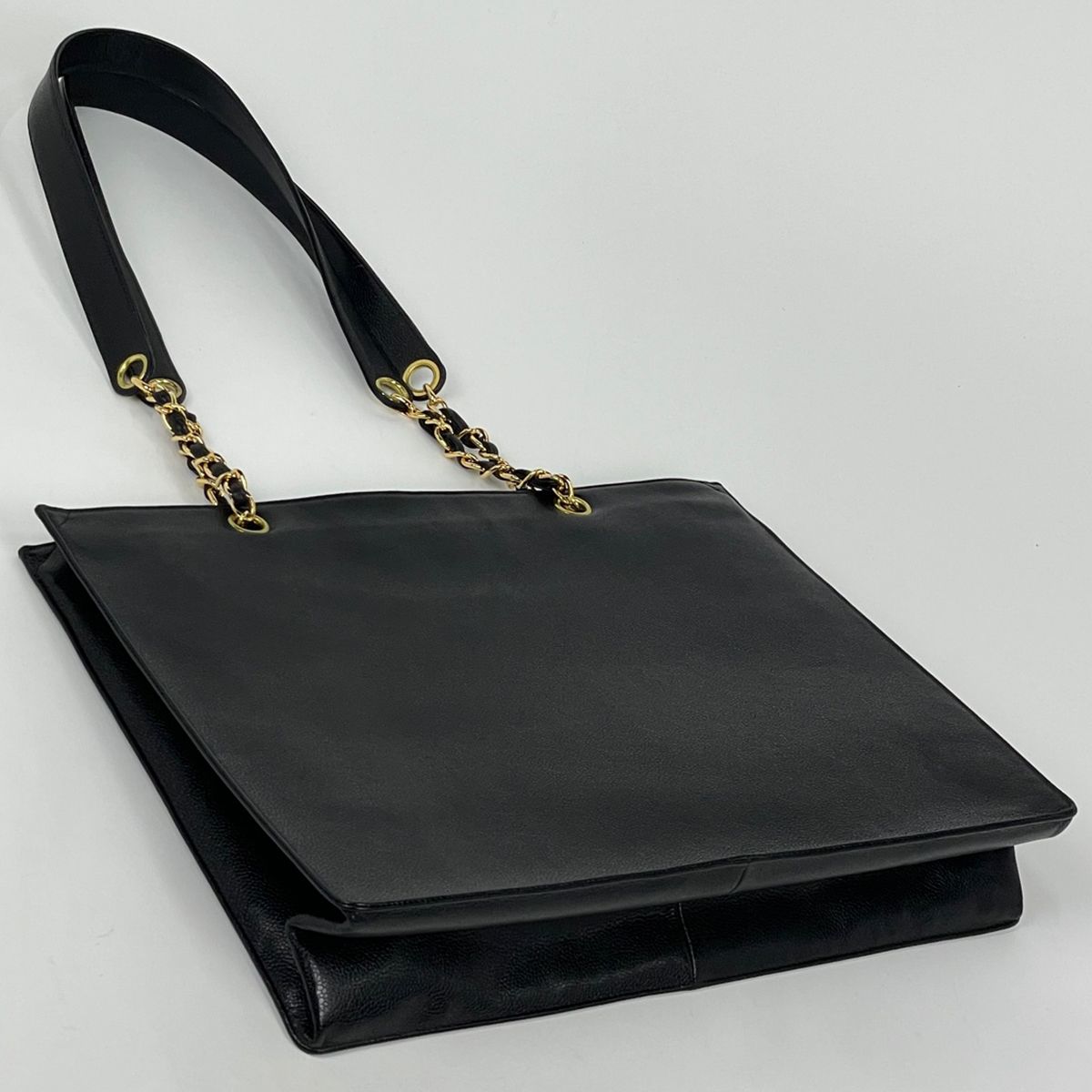 Chanel Tote Bag CC Logo Caviar Leather Black — view 2