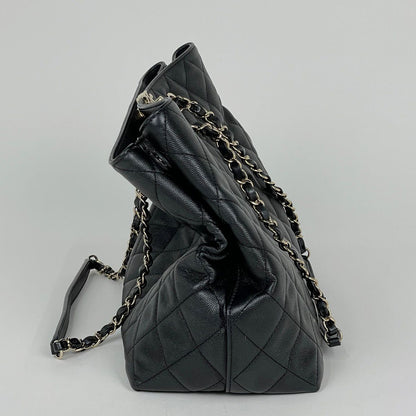 Chanel Tote Bag CC Logo Caviar Leather Black — view 5
