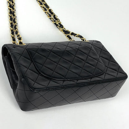 Chanel Shoulder Bag Quilted Double Flap CC Logo Leather Black — view 2