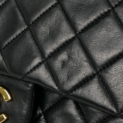 Chanel Shoulder Bag Quilted Double Flap CC Logo Leather Black — view 5