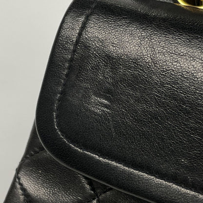 Chanel Shoulder Bag Quilted Double Flap CC Logo Leather Black — view 6