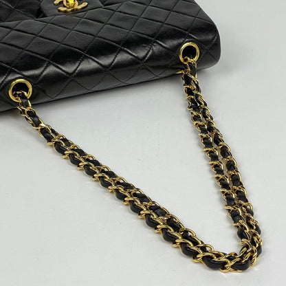 Chanel Shoulder Bag Quilted Double Flap CC Logo Leather Black — view 5