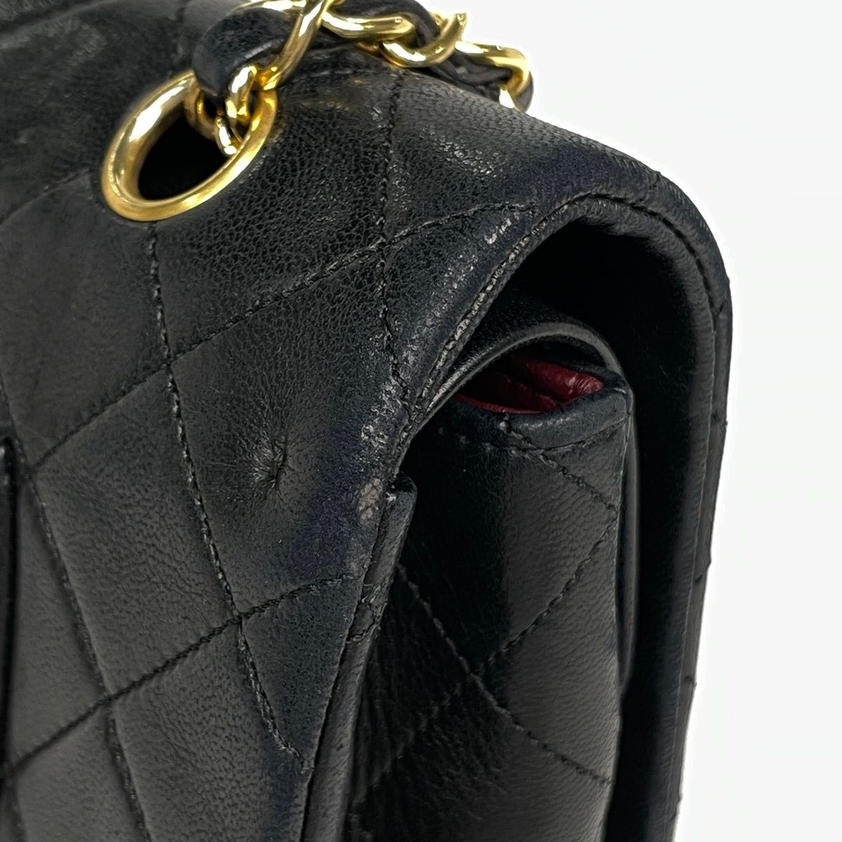 Chanel Shoulder Bag Quilted Double Flap CC Logo Leather Black — view 6