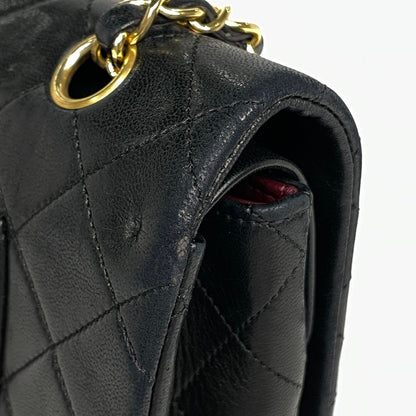 Chanel Shoulder Bag Quilted Double Flap CC Logo Leather Black — view 6