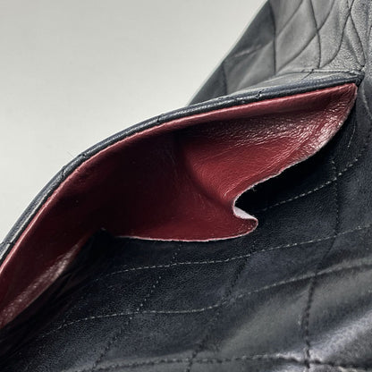 Chanel Shoulder Bag Quilted Double Flap CC Logo Leather Black — view 5