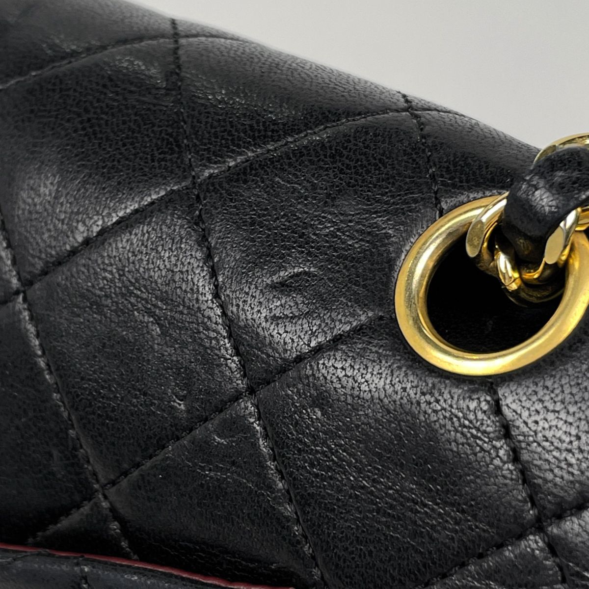 Chanel Shoulder Bag Quilted Double Flap CC Logo Leather Black — view 7