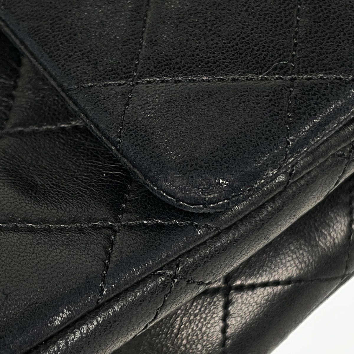Chanel Shoulder Bag Quilted Double Flap CC Logo Leather Black — view 4