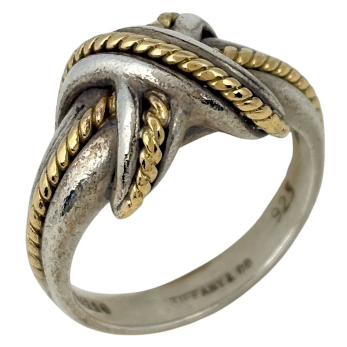 Tiffany & Co Ring Signature Cross 925 Sterling Silver Gold