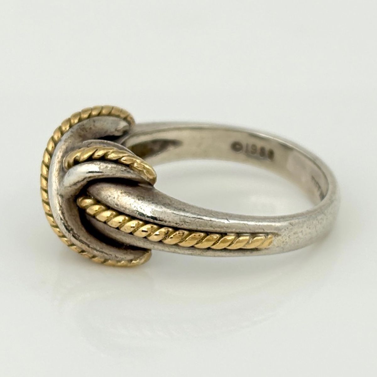 Tiffany & Co Ring Signature Cross 925 Sterling Silver Gold — view 3