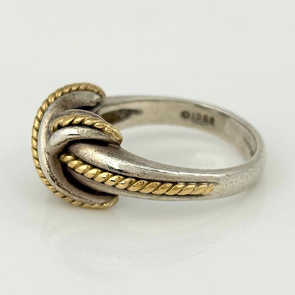 Tiffany & Co Ring Signature Cross 925 Sterling Silver Gold — view 3