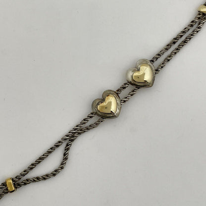 Tiffany & Co Necklace Double Rope Heart 925 Sterling Silver Gold — view 2