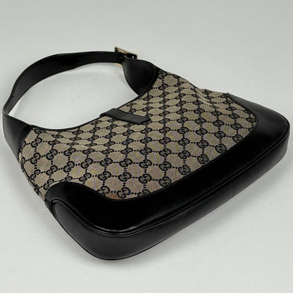 Gucci Shoulder Bag GG Pattern Jackie Line Canvas Gray Black — view 2