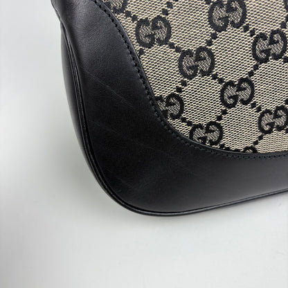 Gucci Shoulder Bag GG Pattern Jackie Line Canvas Gray Black — view 4