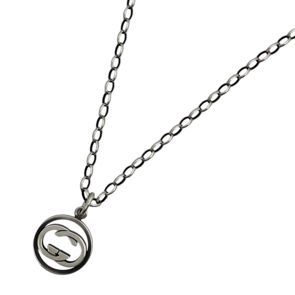 Gucci Necklace GG Logo Interlocking G 925 Sterling Silver