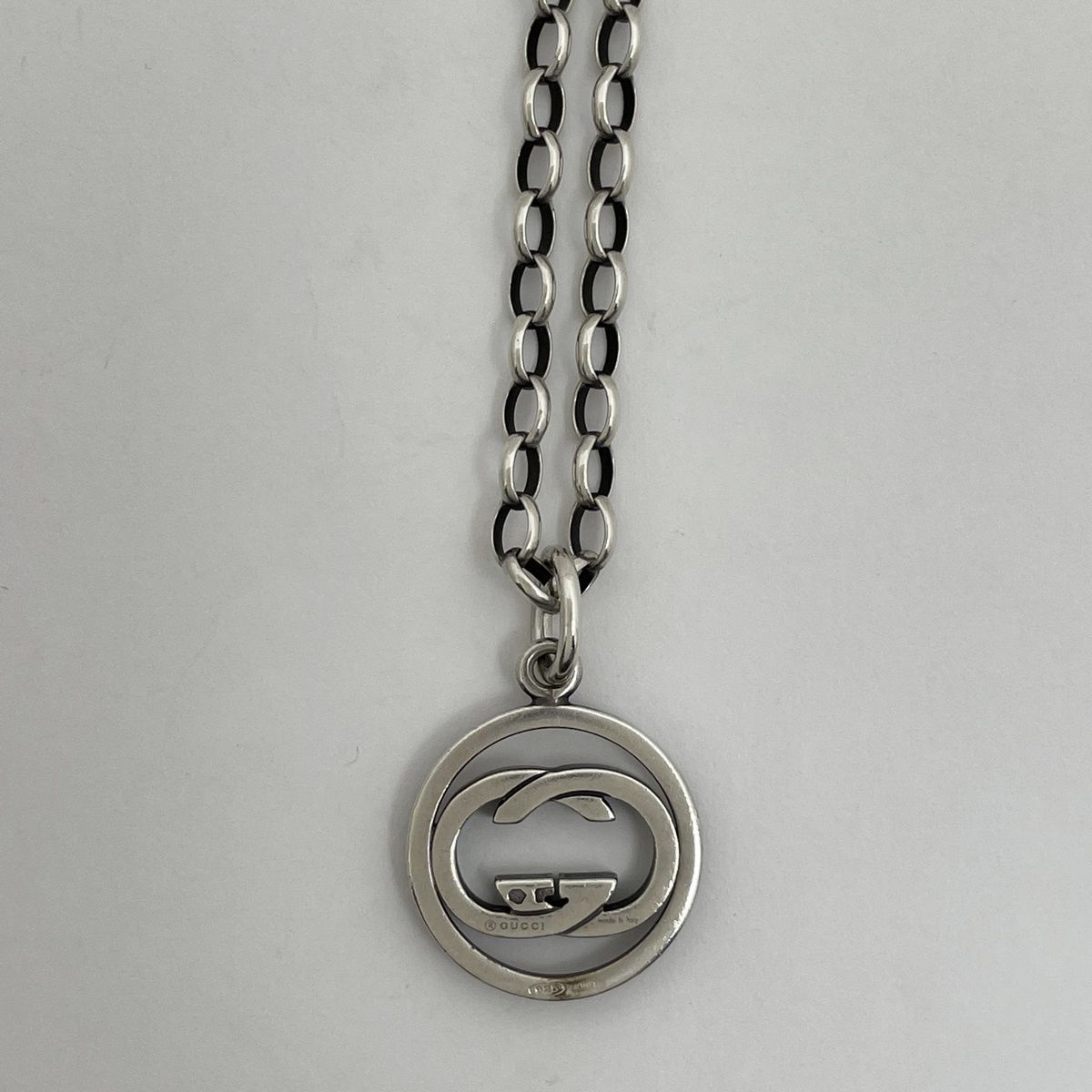 Gucci Necklace GG Logo Interlocking G 925 Sterling Silver — view 2