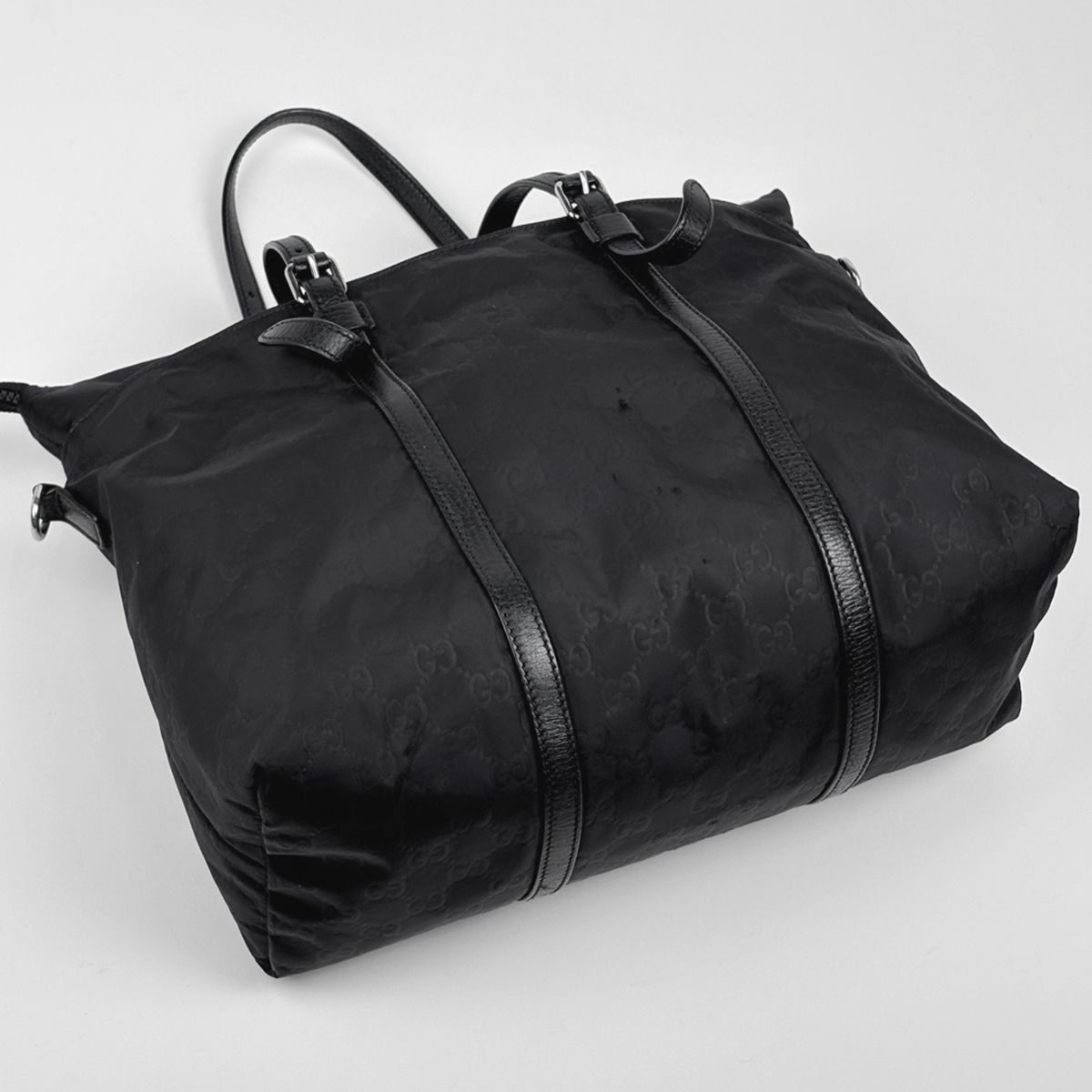 Gucci Tote Bag GG Pattern 2-Way Nylon Black — view 2