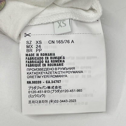 Prada White Logo Boat Neck Long Sleeve T-Shirt XS — view 4