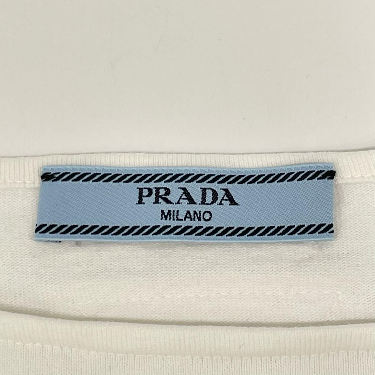 Prada White Logo Boat Neck Long Sleeve T-Shirt XS — view 3