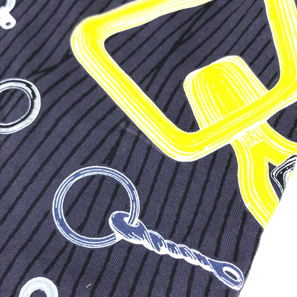 Hermes Short Sleeve T-Shirt Kaleidoscope Effect Cotton Navy — view 8