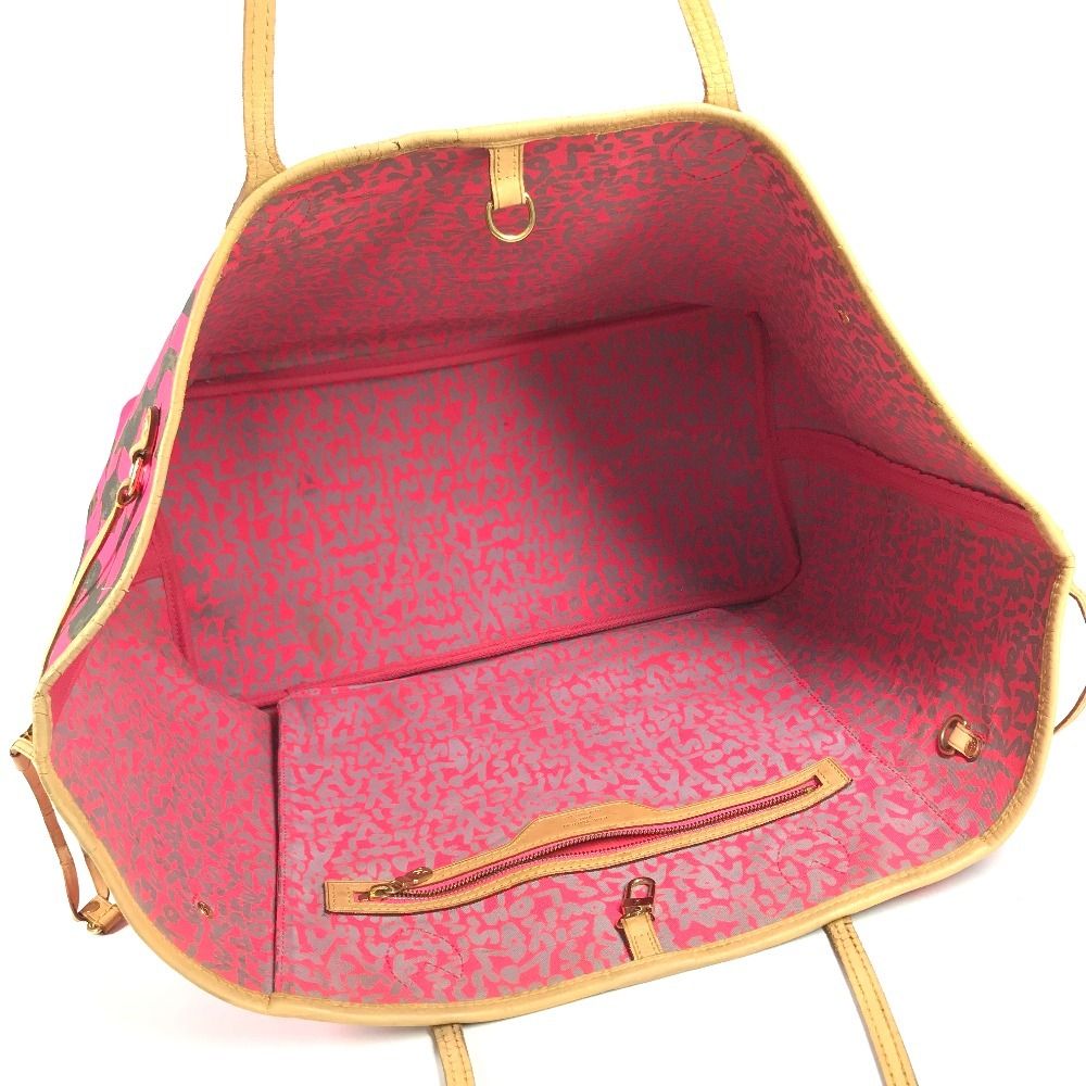 Louis Vuitton Shoulder Bag Neverfull GM Monogram Graffiti Canvas Fuchsia Pink — view 2