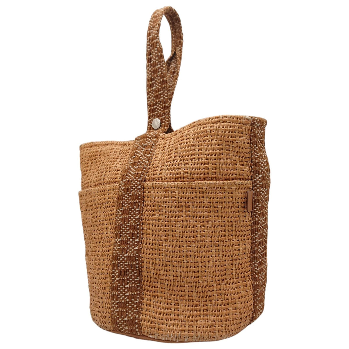 Hermes Tamour MM Basket Cellulose Cotton Brown Bucket Bag