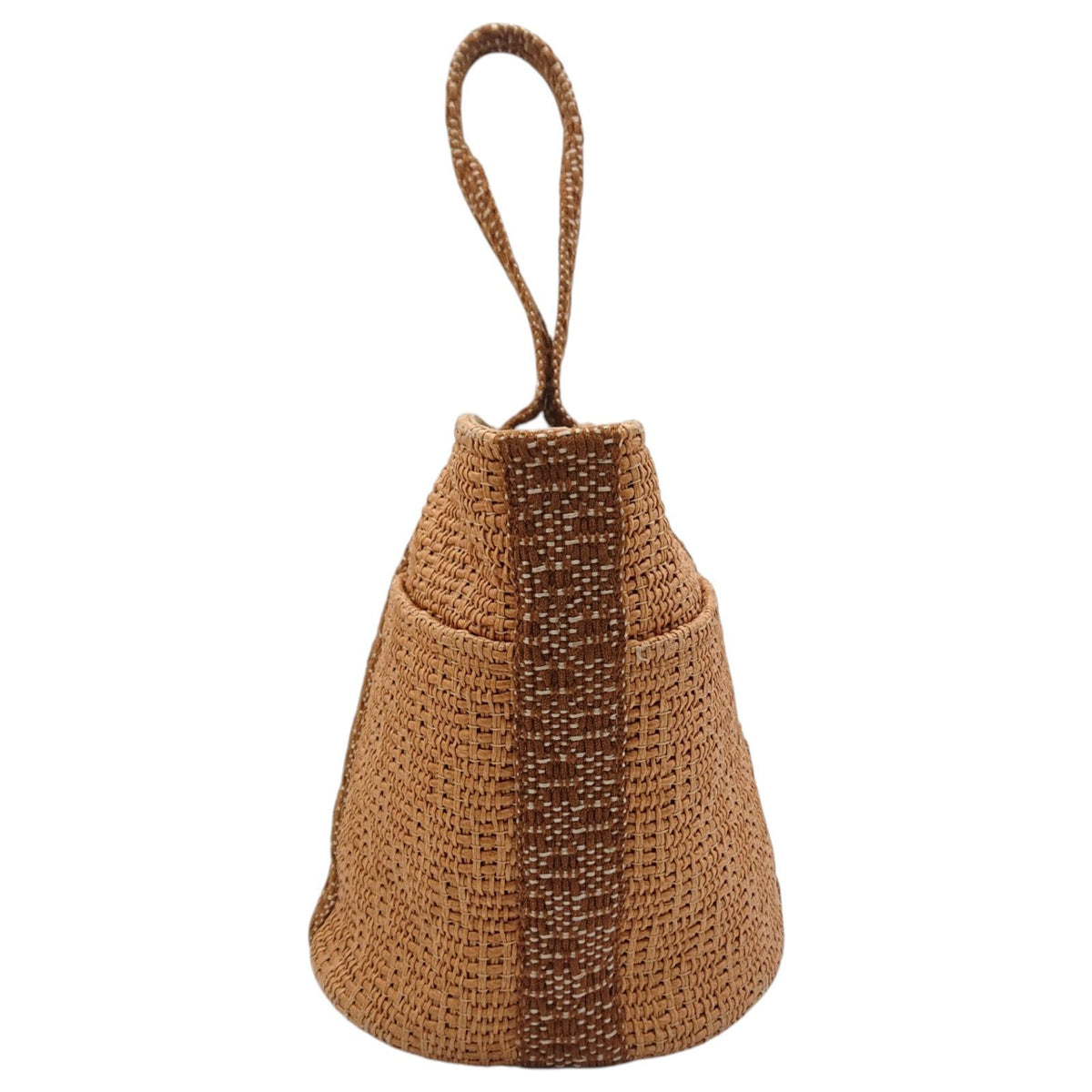 Hermes Tamour MM Basket Cellulose Cotton Brown Bucket Bag — view 5