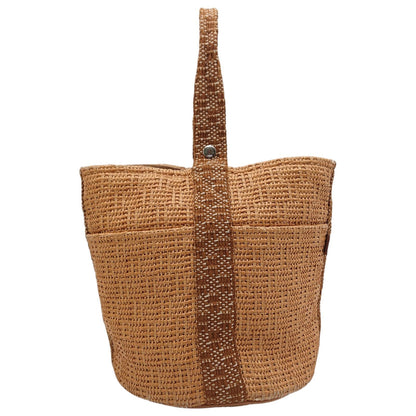 Hermes Tamour MM Basket Cellulose Cotton Brown Bucket Bag — view 2
