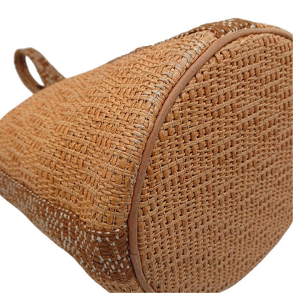 Hermes Tamour MM Basket Cellulose Cotton Brown Bucket Bag — view 8