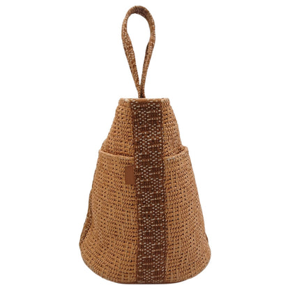 Hermes Tamour MM Basket Cellulose Cotton Brown Bucket Bag — view 4