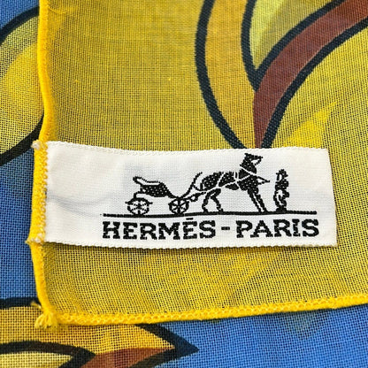 Hermes Shawl Yellow Blue Orange Sun Cotton Scarf — view 2