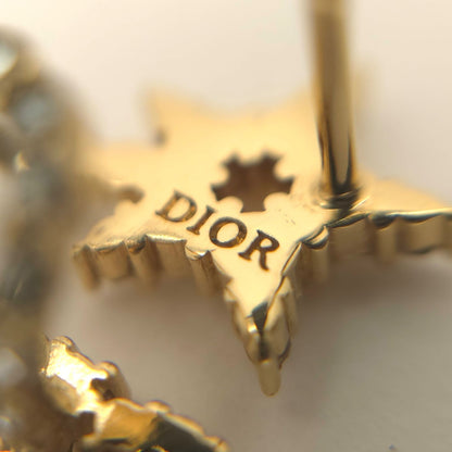 Dior Clair D Lune Single Earrings Left Ear Star Motif Crystal CD Signature Gold — view 5