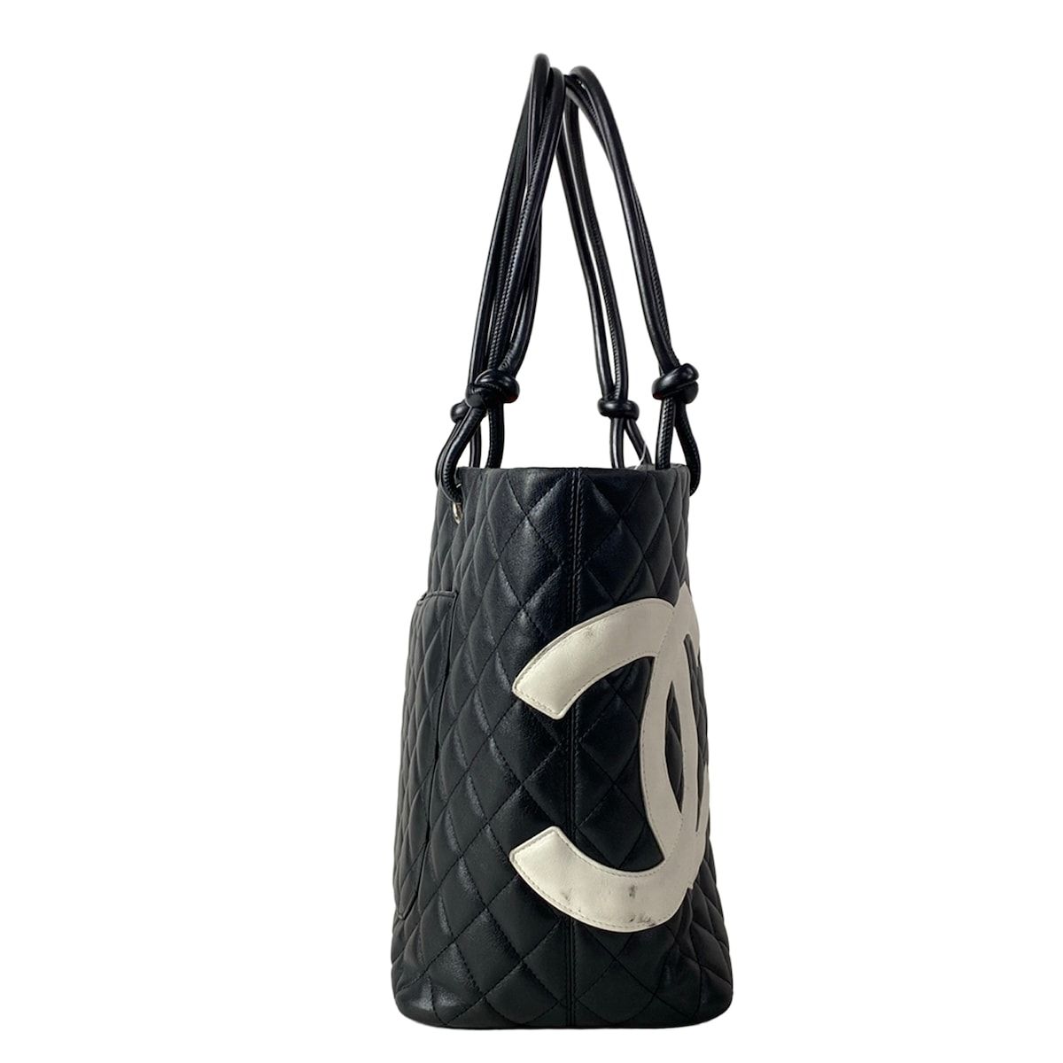Chanel Tote Bag Cambon Line Large Black White Leather — view 2