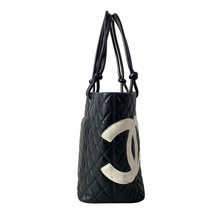 Chanel Tote Bag Cambon Line Large Black White Leather — view 2