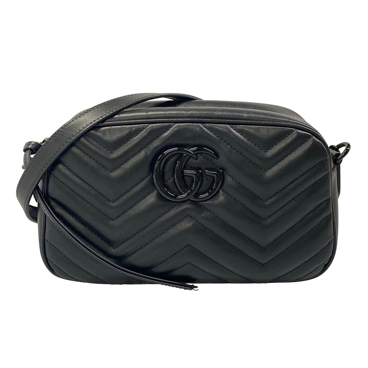 Gucci Shoulder Bag GG Marmont Black Leather