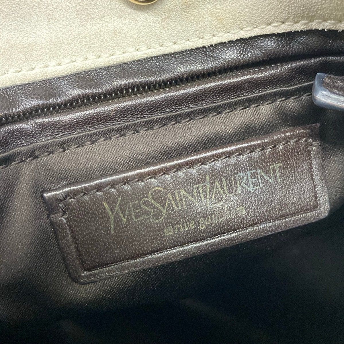 Saint Laurent Rive Gauche Handbag Mombasa Ivory Leather — view 8