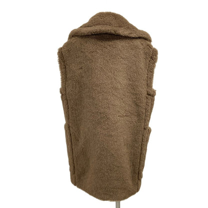 Max Mara Coat Teddy Beargilet Bormida Dark Brown Sleeveless — view 2