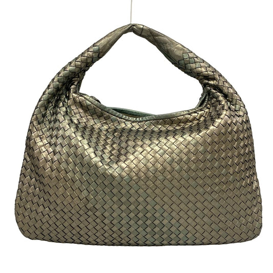 Bottega Veneta Shoulder Bag Intrecciato Hobo Green Leather